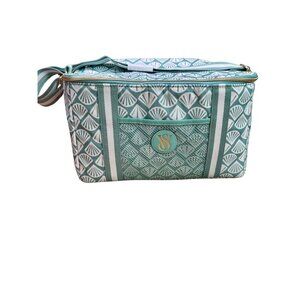 NWT Victoria's Secret Shell Print Cooler Tote Bag | Aqua & White Stripes